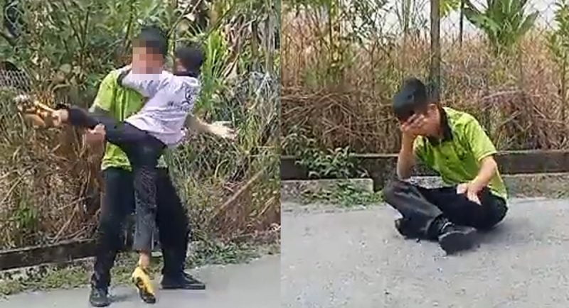 Video tular seorang pelajar lelaki dibuli sekumpulan pelajar rakan sebaya dengannya. Mangsa ditendang sehingga menangis.