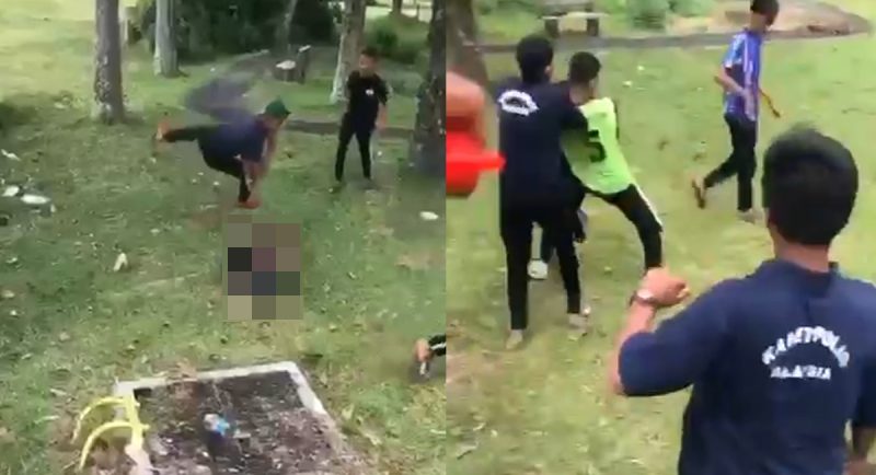 Mangsa dibelasah tanpa belas kasihan oleh sekumpulan pelajar