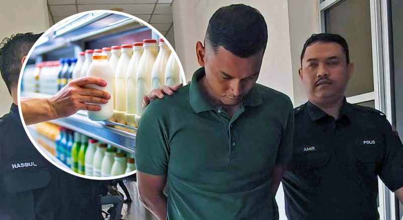 Pekerja pasar malam curi susu