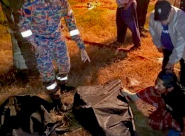 Keadaan rumah yang musnah dalam kebakaran di Kampung Berangan Enam, Umbai.