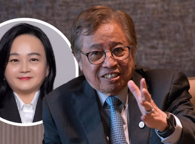 Abang Johari Tun Openg bercakap dalam satu sesi, dengan gambar sisipan Voon Shiak Ni di sebelah kiri.