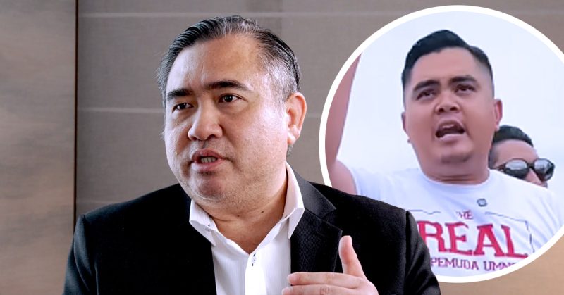 Loke Siew Fook berucap, dengan gambar inset menunjukkan Dr Akmal Salleh sedang berucap dalam perhimpunan.