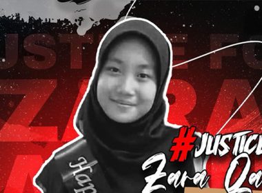 Gambar Zara Qairina digunakan dalam iklan poster festival makanan.