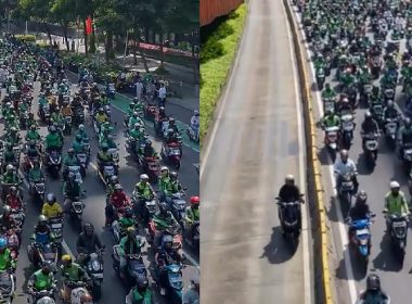 Ratusan penunggang p-hailing mengiringi jenazah Affan.