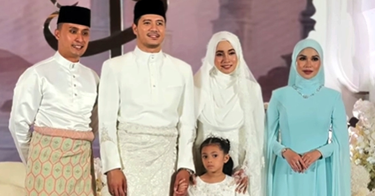Anzalna dan suami hadir ke majlis pernikahan Fattah Amin dan Amira Othman.