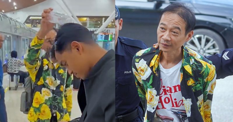 Lelaki Kemboja berbaju bercorak bunga ditahan polis selepas insiden di KLIA, termasuk menyiram air botol ke atas pegawai keselamatan.
