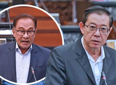Perdana Menteri Anwar Ibrahim dan Pengerusi DAP Lim Guan Eng berucap di Parlimen ketika isu larangan alkohol di sekolah menjadi perdebatan.