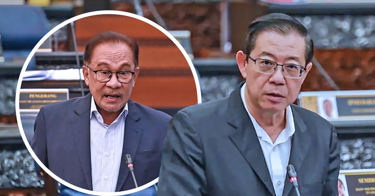 Perdana Menteri Anwar Ibrahim dan Pengerusi DAP Lim Guan Eng berucap di Parlimen ketika isu larangan alkohol di sekolah menjadi perdebatan.