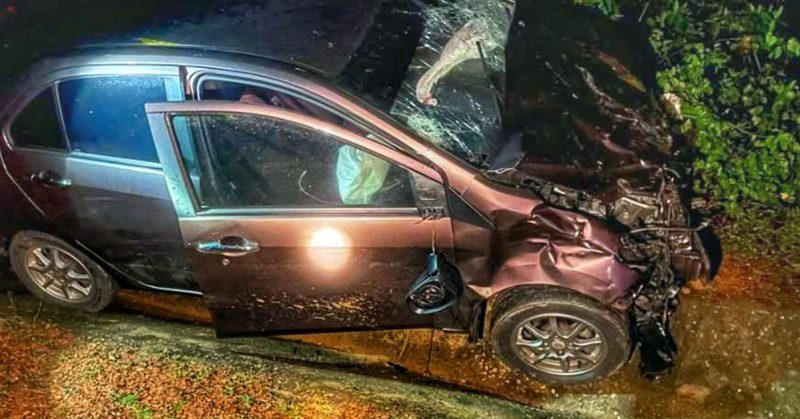 Kereta yang dipandu bapa Nur Adriana Amira terbabas melanggar lembu.