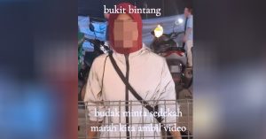 Remaja tudung merah marah dirakam minta sedekah di Bukit Bintang