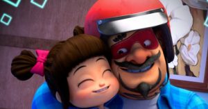 Poster filem animasi Papa Zola The Movie terbitan Monsta Studio yang mengangkat kisah pengorbanan seorang bapa demi keluarga