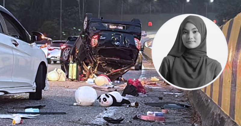 Kenderaan kemalangan di Lebuhraya KL-Karak yang melibatkan pelajar USIM.