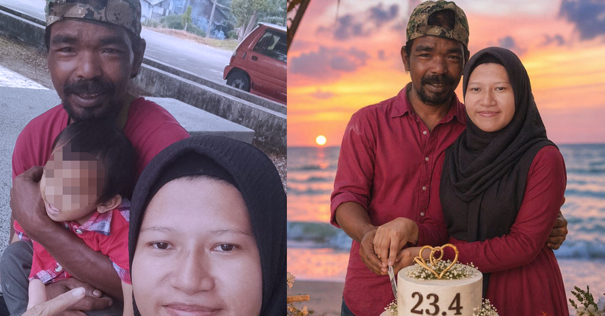 Netizen bantu sunting gambar keluarga sambutan hari jadi dengan latar cantik dan suasana mesra