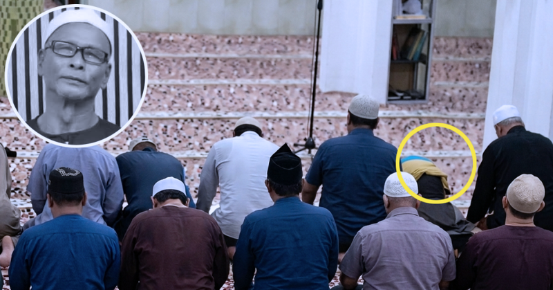 Jemaah membantu pesara tentera yang meninggal dunia ketika sujud solat Subuh di Masjid As-Syakirin Mukim Kelewek.
