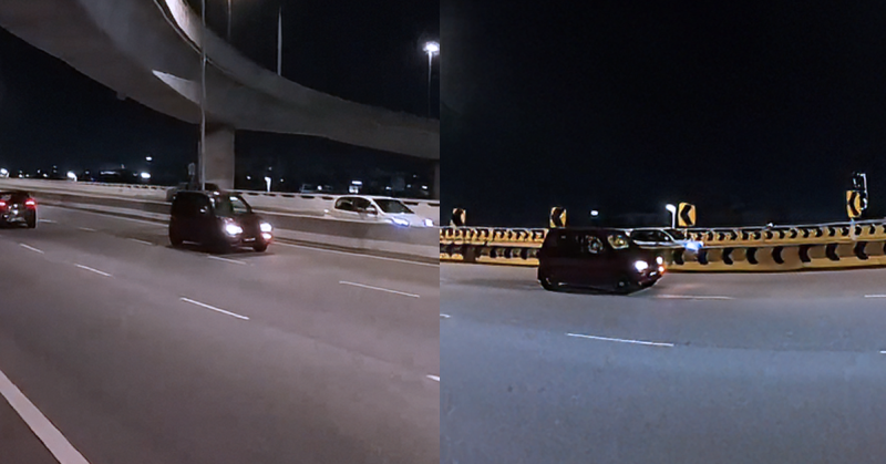 Kenderaan warga emas dipandu lawan arus di Lebuhraya DASH menyebabkan pengguna jalan raya membunyikan hon sebagai amaran.