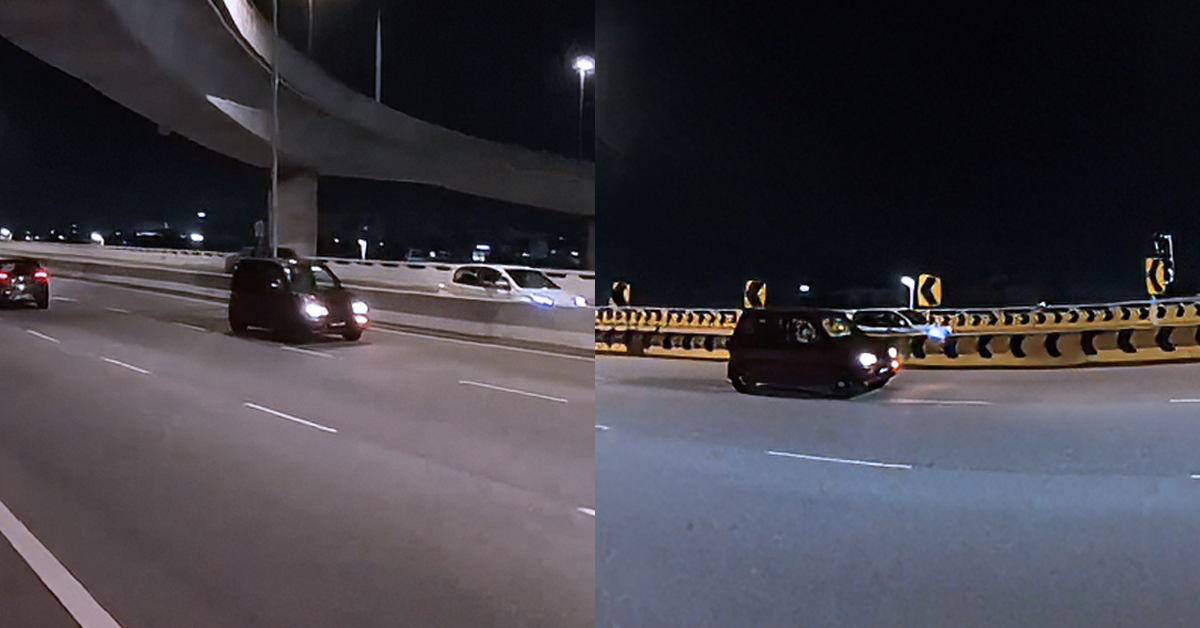 Kenderaan warga emas dipandu lawan arus di Lebuhraya DASH menyebabkan pengguna jalan raya membunyikan hon sebagai amaran.