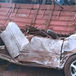 Keadaan treler yang terbabit dalam kemalangan maut di Lebuhraya Kuala Lumpur-Karak selepas menghempap sebuah Honda City sehingga mengorbankan empat sekeluarga.