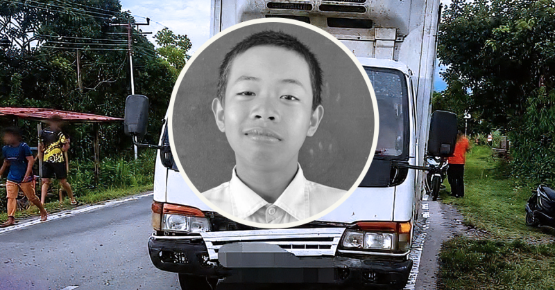 Lokasi kejadian kemalangan lori di Kampung Kesapang yang mengorbankan seorang murid selepas pulang memancing ikan