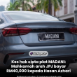 Kereta dengan nombor pendaftaran khas MADANI yang berkaitan kes hak cipta melibatkan JPJ di Mahkamah Tinggi Kuala Lumpur.