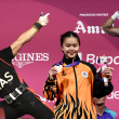 Muhamad Aznil Bidin, Mohamad Aniq Kasdan dan Irene Jane Henry bersama kejayaan pingat angkat berat Malaysia di Sukan Komanwel Glasgow 2026