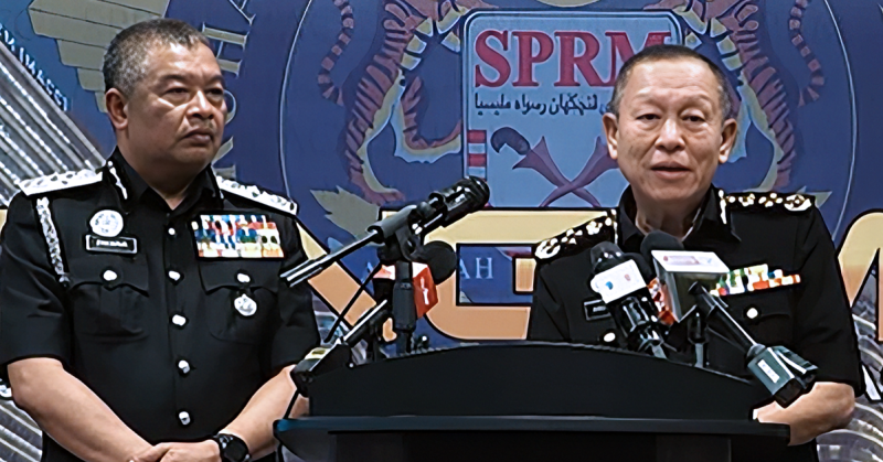 Ketua Pesuruhjaya SPRM Datuk Seri Abd Halim Aman ketika sidang media berkaitan siasatan laporan PRN Negeri Sembilan.