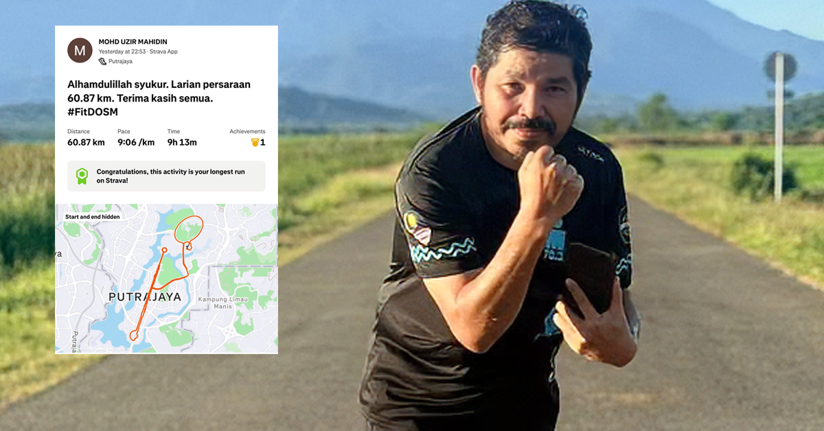 Dato’ Sri Dr Mohd Uzir Mahidin menamatkan larian 60.87km sempena persaraan sebagai Ketua Perangkawan Malaysia