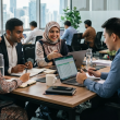 Suasana pekerja di sebuah pejabat moden di Malaysia yang melambangkan isu struktur gaji negara, peluang pekerjaan berkualiti dan pertumbuhan ekonomi.