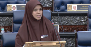 Timbalan Menteri Agama Marhamah Rosli menjawab isu New Age Movement (NAM) di Dewan Rakyat.