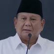 Presiden Indonesia, Prabowo Subianto ketika menyampaikan ucapan mengenai kebangkitan Indonesia dan dakwaan tekanan daripada kuasa asing.
