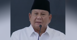 Presiden Indonesia, Prabowo Subianto ketika menyampaikan ucapan mengenai kebangkitan Indonesia dan dakwaan tekanan daripada kuasa asing.